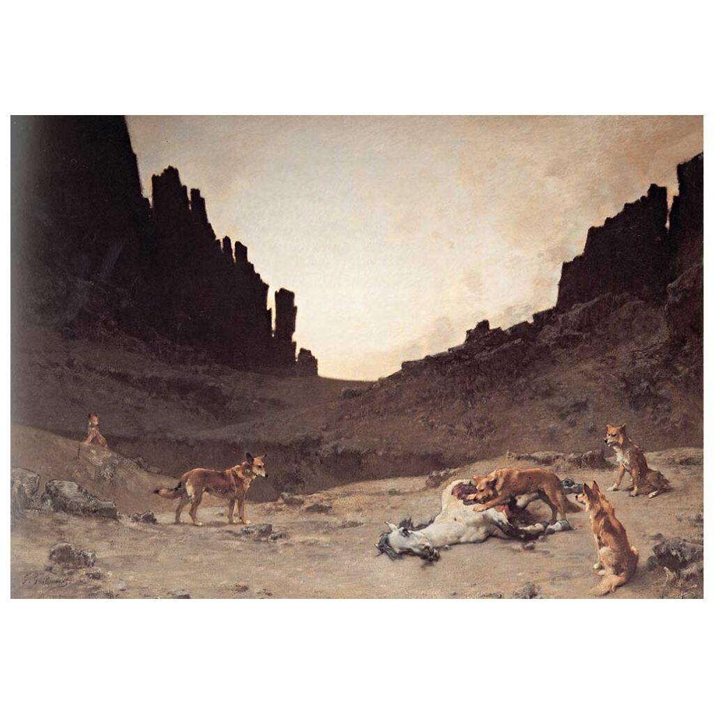 Dogs of the Douar Devouring a Dead Horse in the Gorges of El Kantar