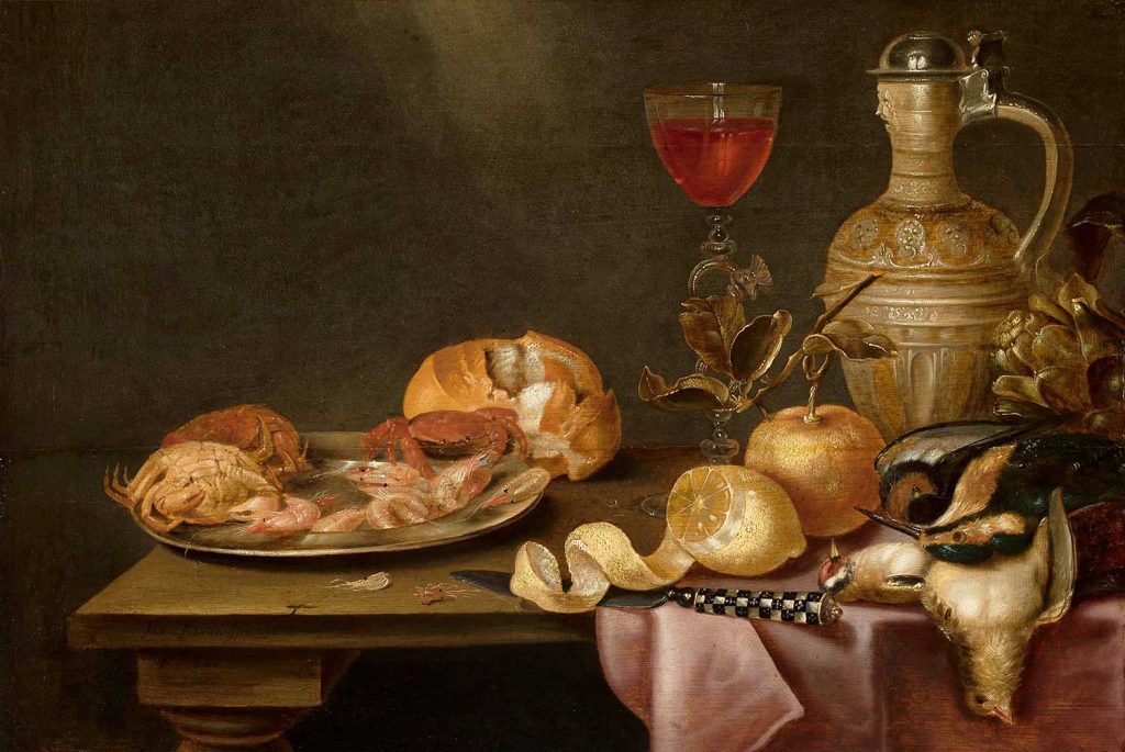 Still Life with Shrimps and Crabs on a Tin Plate by Alexander Adriaenssen
