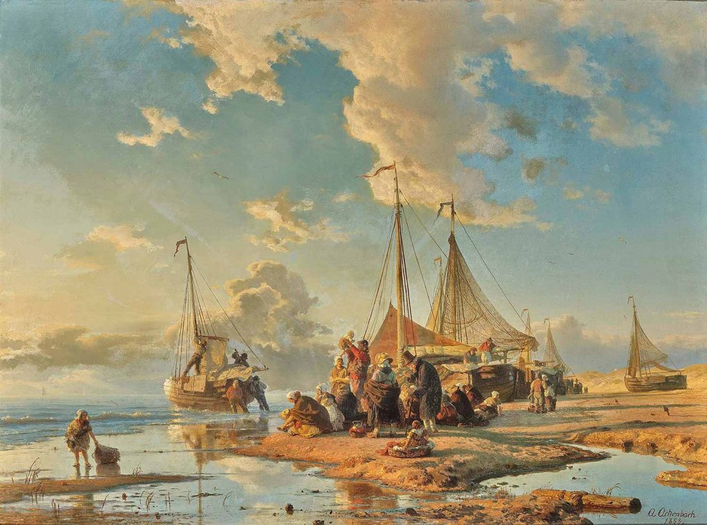 Dutch Fishermen after the Catch by Andreas Achenbach