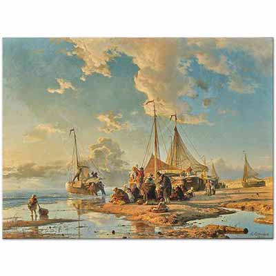 Dutch Fishermen after the Catch by Andreas Achenbach
