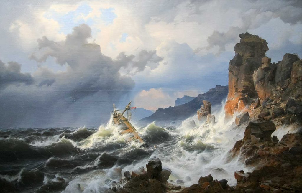 Storm at the Norwegian Coast by Andreas Achenbach