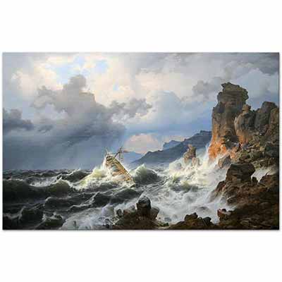 Storm at the Norwegian Coast by Andreas Achenbach