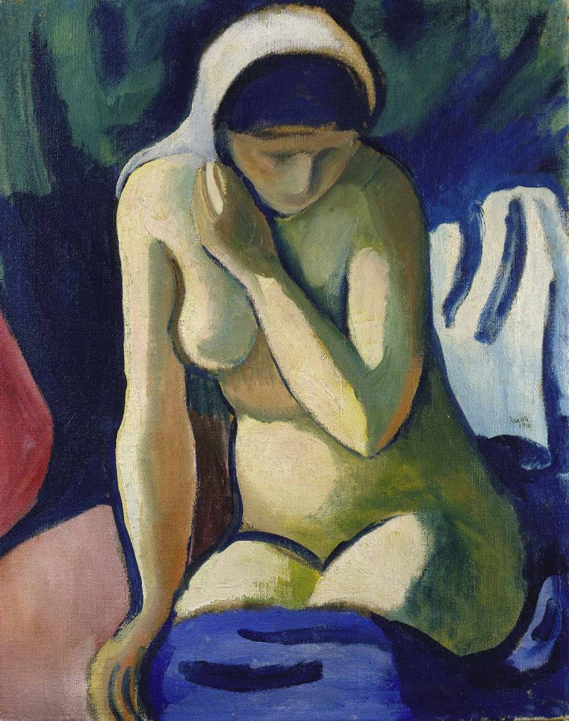 Naked Girl with Headscarf by August Macke