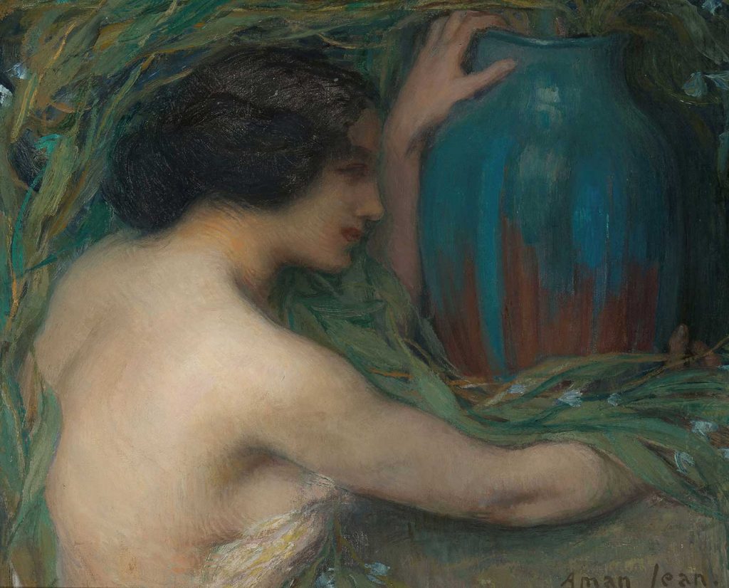 Woman with Eucalyptus by Edmond Aman-Jean