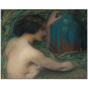 Woman with Eucalyptus by Edmond Aman-Jean