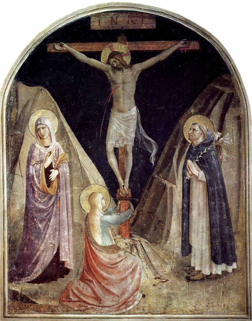 The Crucifixion with the Virgin Mary Magdalene and St Dominic by Fra Angelico