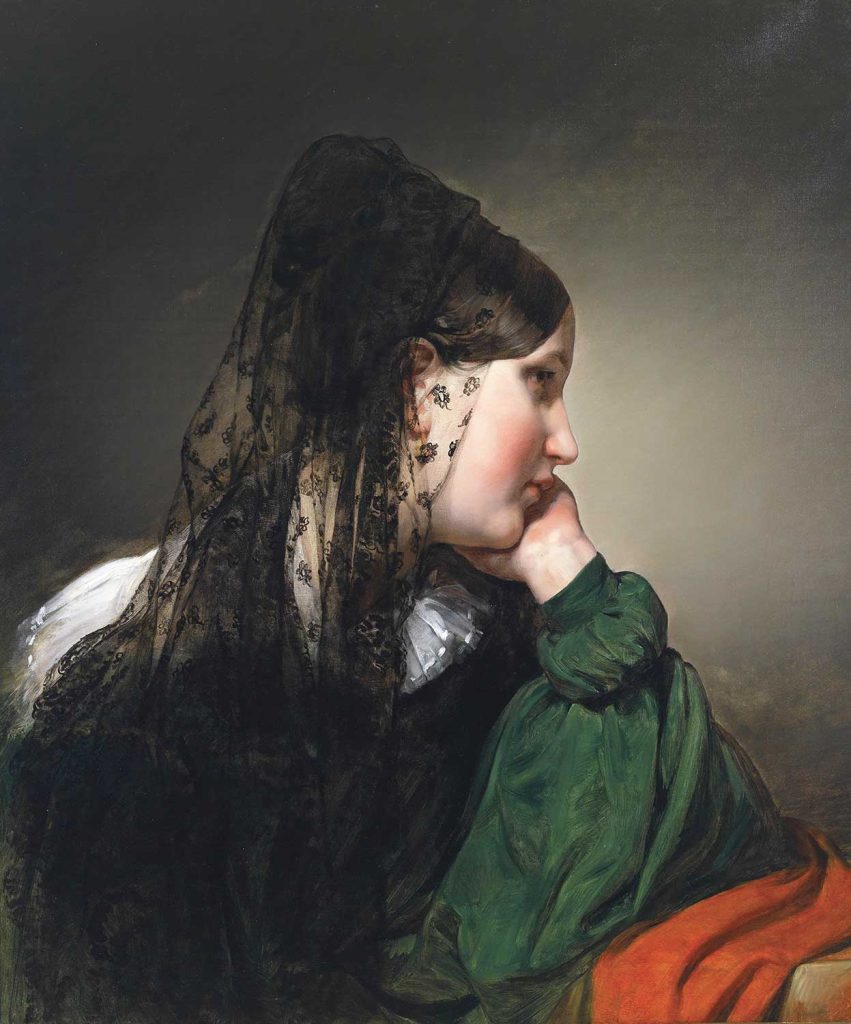 Girl in a Black Mantilla by Friedrich von Amerling