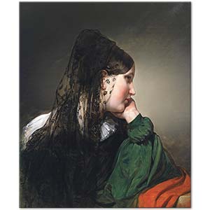 Girl in a Black Mantilla by Friedrich von Amerling