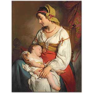 Italian Mother with Child by Friedrich von Amerling