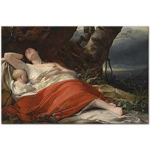 Sleeping Fisher Woman by Friedrich von Amerling
