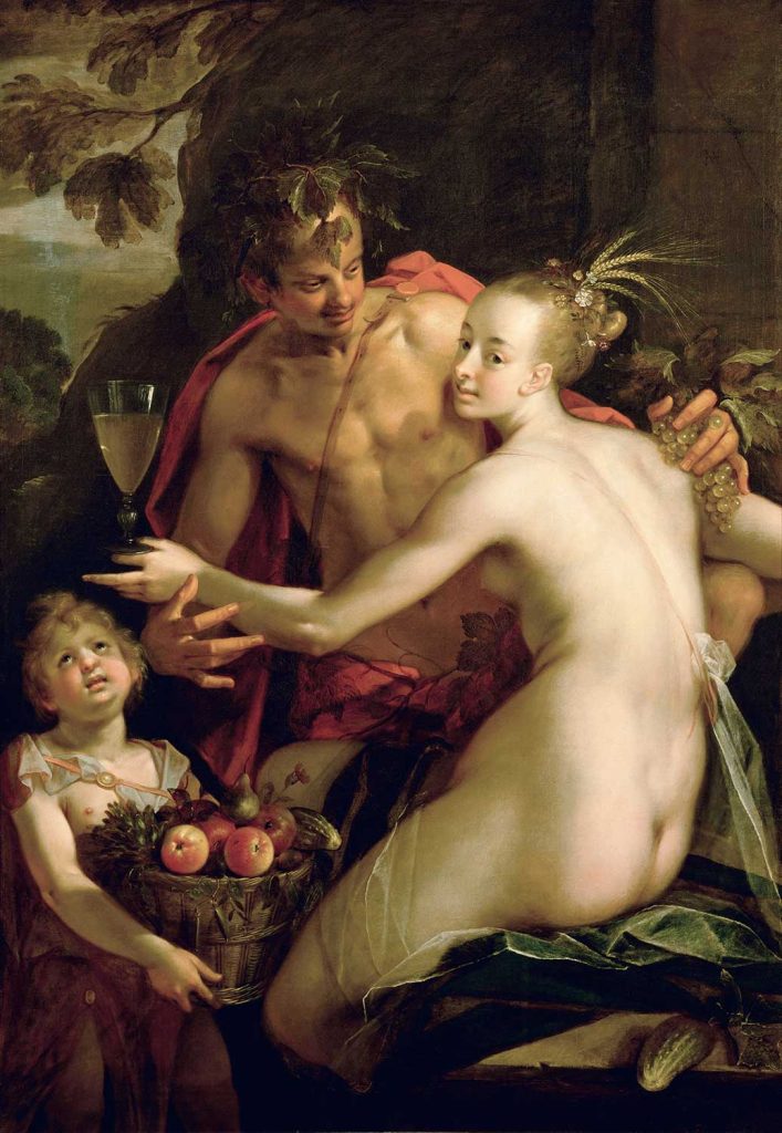 Bacchus Ceres and Cupid by Hans von Aachen