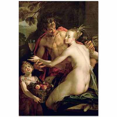 Bacchus Ceres and Cupid by Hans von Aachen