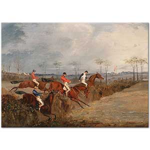 Scenes from a Steeplechase taking another Hedge by Henry Thomas Alken
