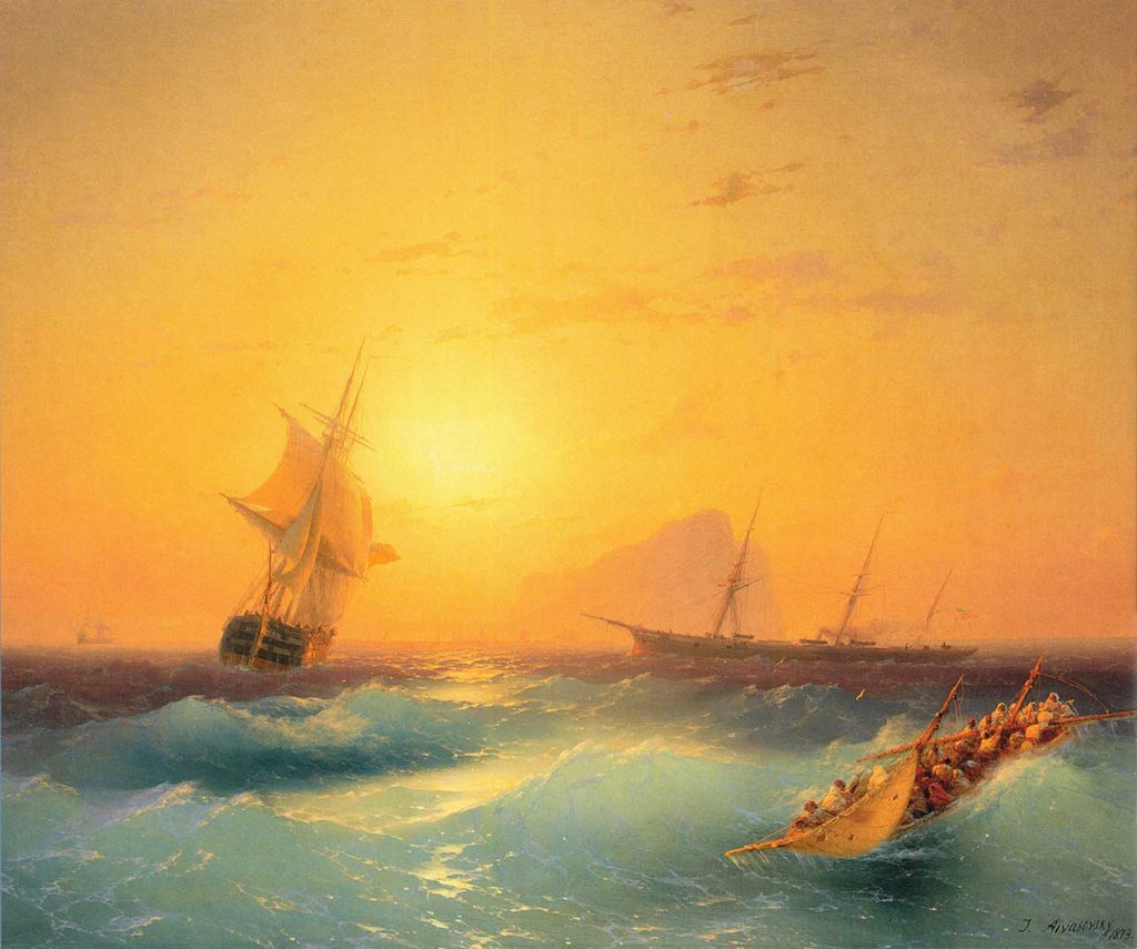 The American Ships at the Rock of Gibraltar by Ivan Aivazovsky