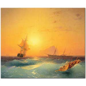 The American Ships at the Rock of Gibraltar by Ivan Aivazovsky