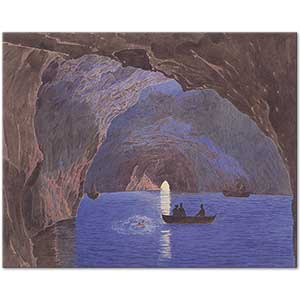 The Blue Grotto on the Island of Capri by Jakob Alt