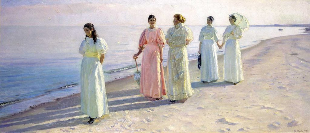 A Stroll on the Beach by Michael Peter Ancher