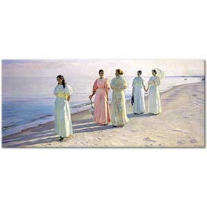 A Stroll on the Beach by Michael Peter Ancher