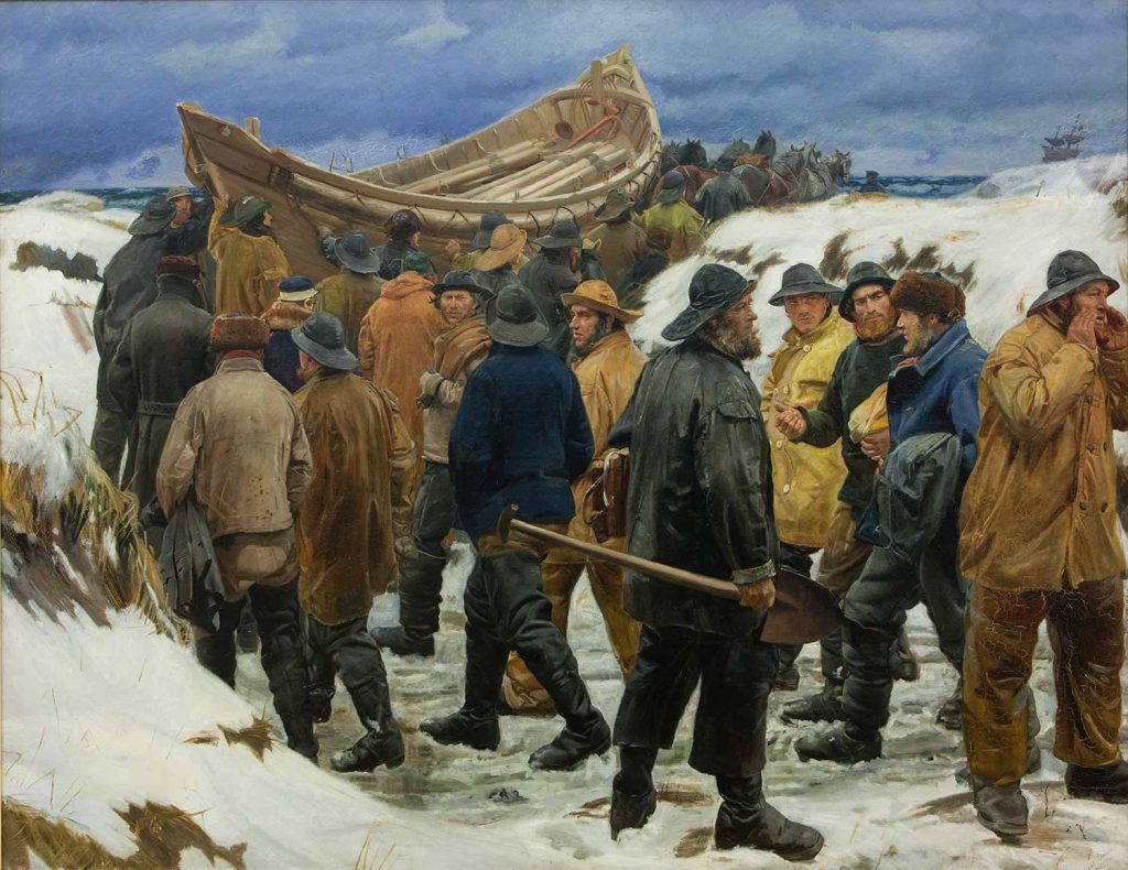 The Lifeboat is Taken through the Dunes by Michael Peter Ancher
