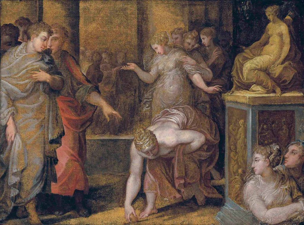 Atalanta Picking Up The Golden Apple by Niccolo dell'Abbate