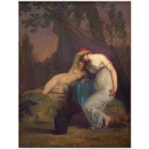 The Greek Poet Sappho and the Girl from Mytilene by Nicolai Abildgaard