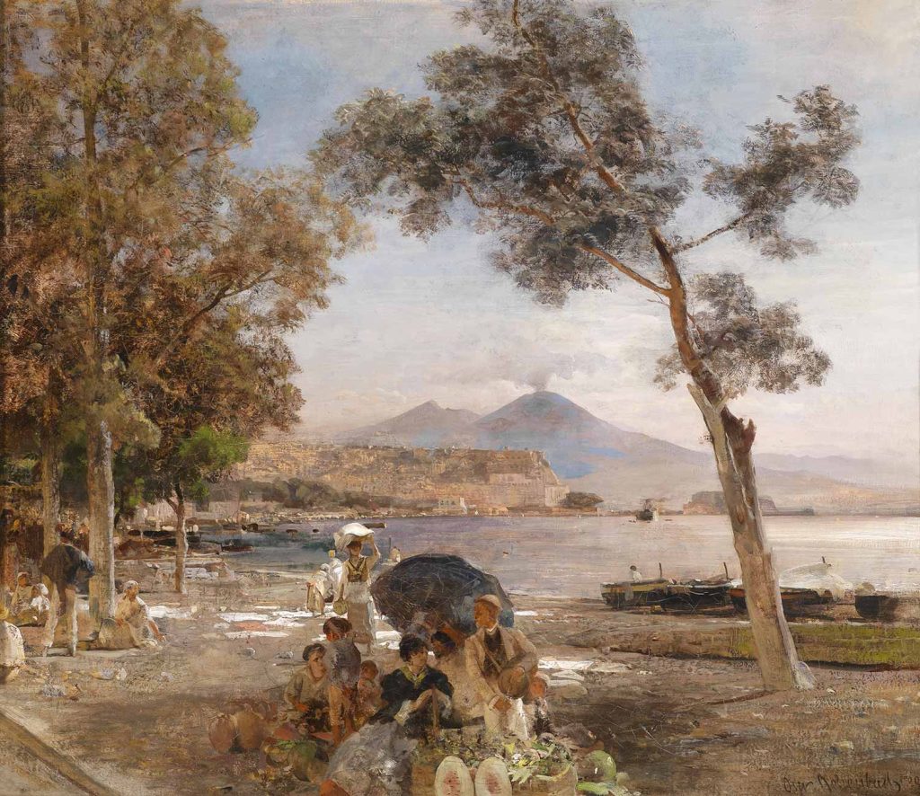 Evening at the Gulf of Naples by Oswald Achenbach