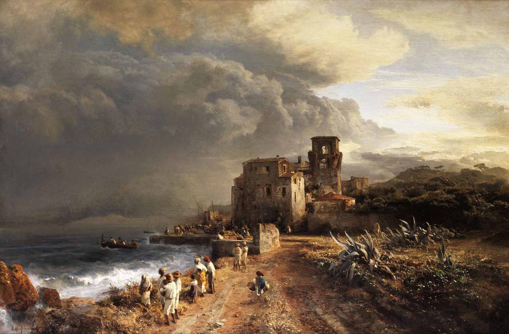 Retreating Storm on the Italian Coast by Oswald Achenbach