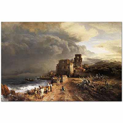 Retreating Storm on the Italian Coast by Oswald Achenbach