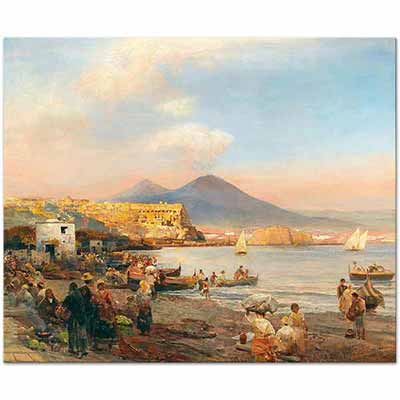 Sunset in the Bay of Naples by Oswald Achenbach