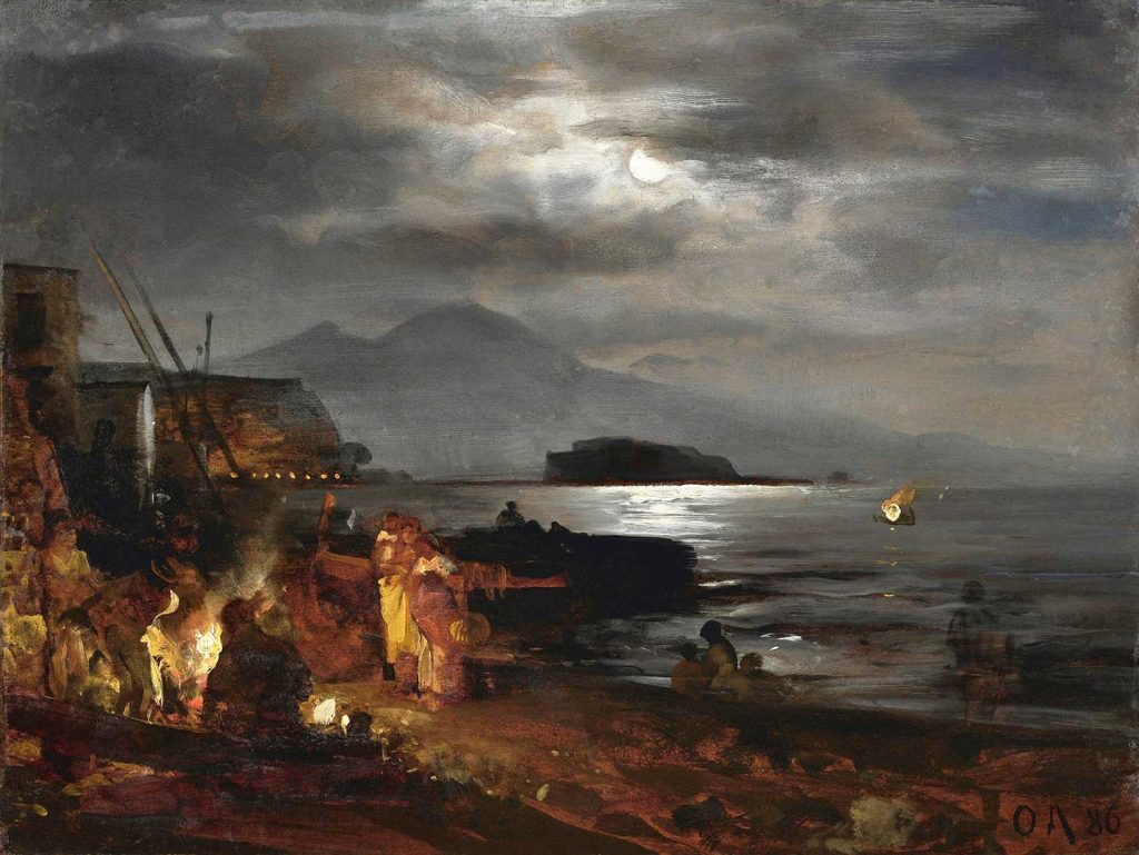 Naples in the Moonlight by Oswald Achenbach