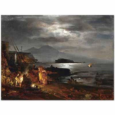 Naples in the Moonlight by Oswald Achenbach