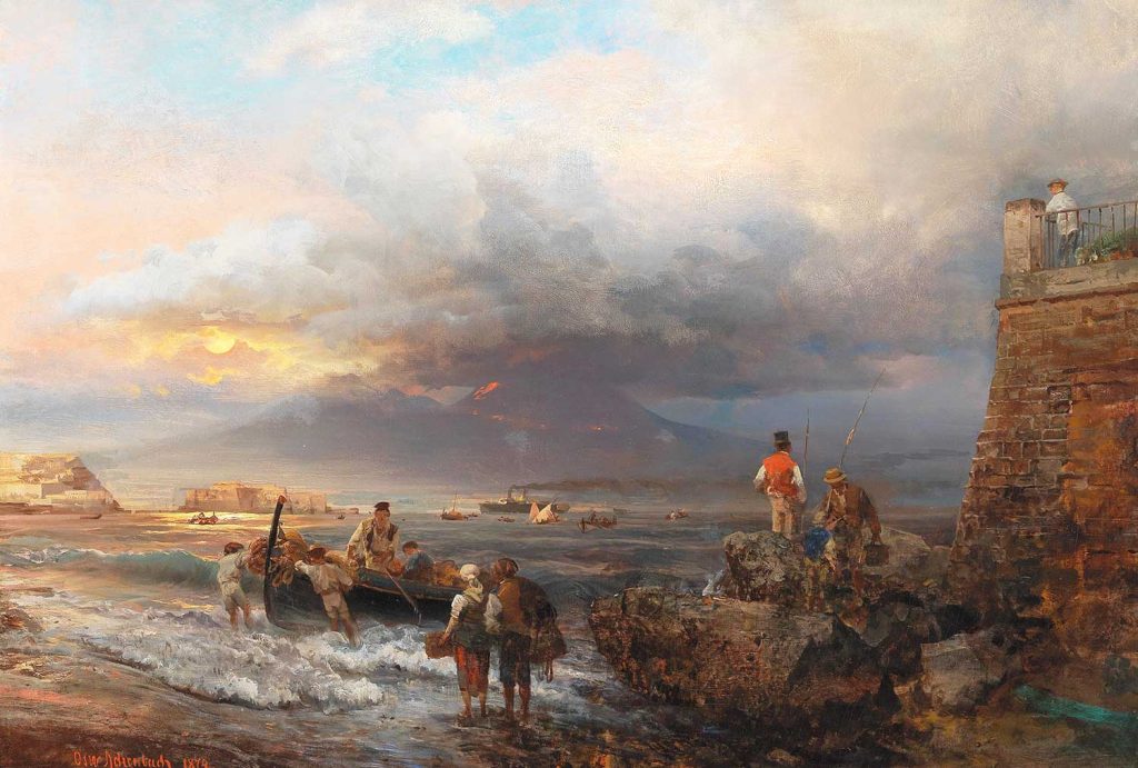 The Bay of Naples with Vesuvius by Oswald Achenbach