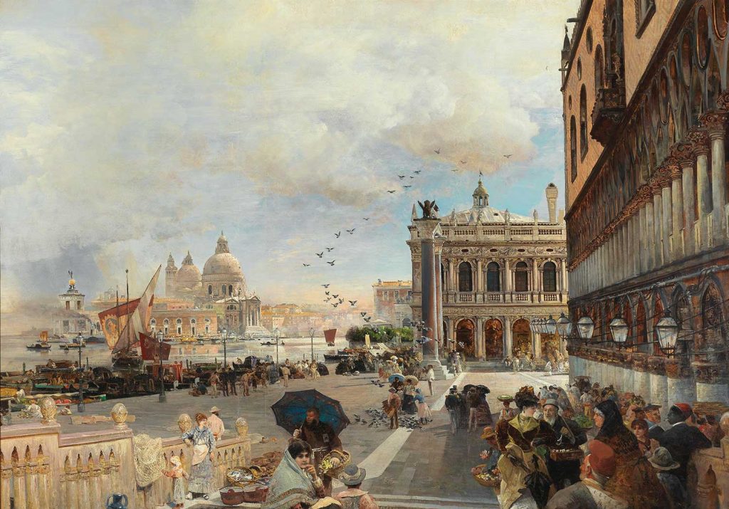 A View of the Piezzetta Venice by Oswald Achenbach