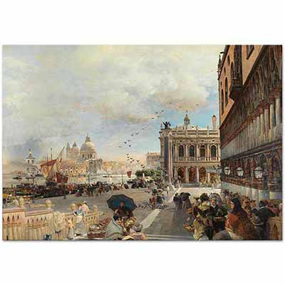 A View of the Piezzetta Venice by Oswald Achenbach