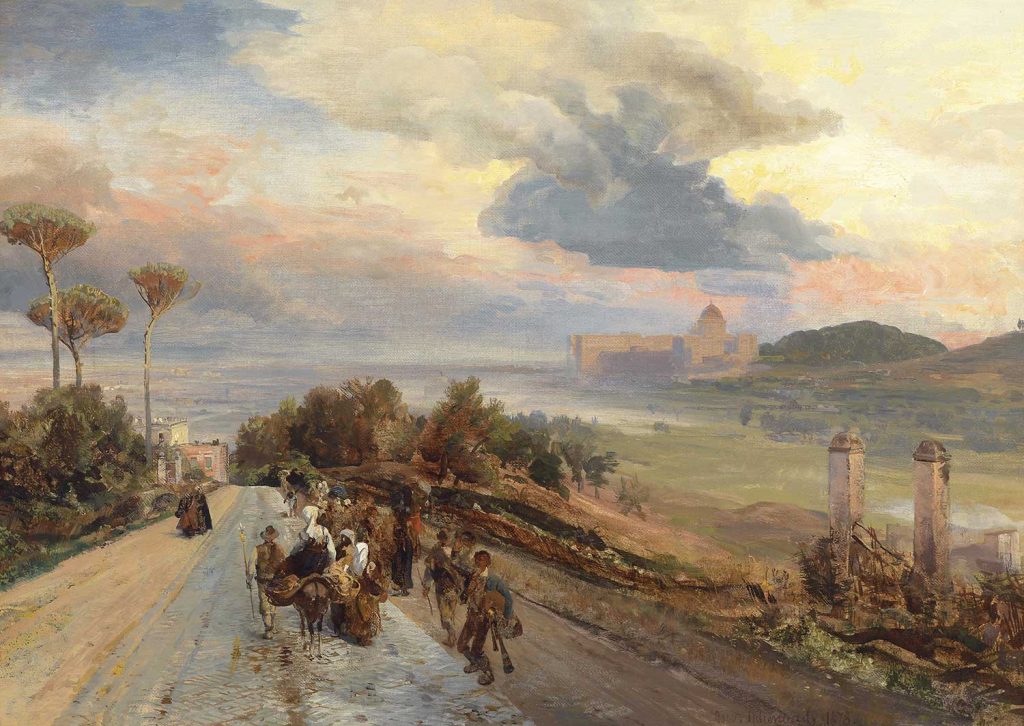 Via Cassia at Rome by Oswald Achenbach