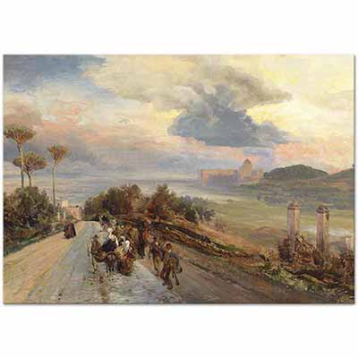 Via Cassia at Rome by Oswald Achenbach