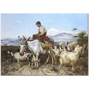 The Vega of Granada Returning from Pastures by Richard Ansdell