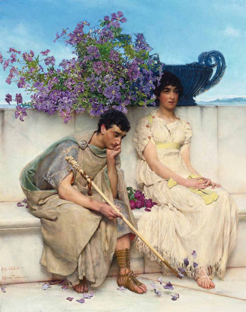 An Eloquent Silence by Sir Lawrence Alma Tadema