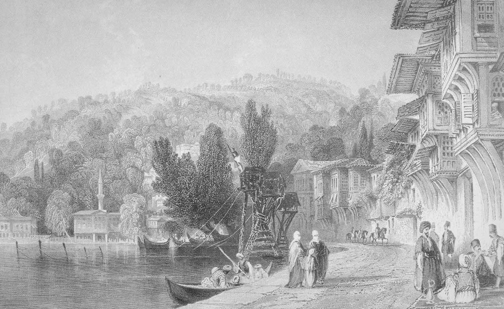 On the Bosphorus Coast Bebek by Thomas Allom