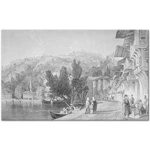 On the Bosphorus Coast Bebek by Thomas Allom