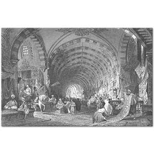 Grand Bazaar Constantinople by Thomas Allom