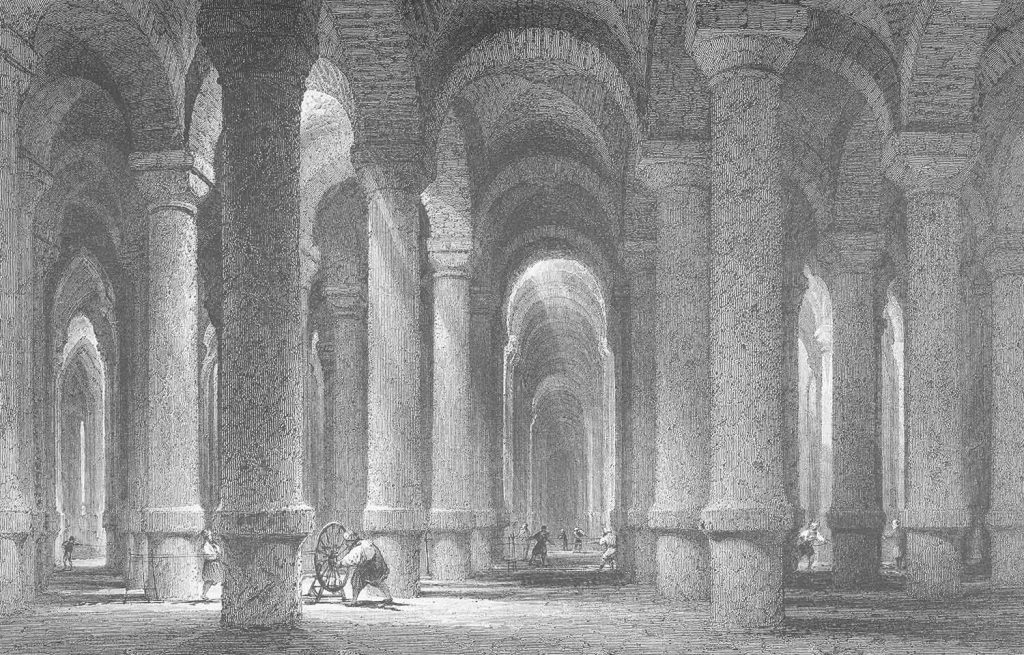 The Cistern of Philoxenos in Constantinople by Thomas Allom