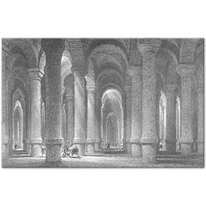The Cistern of Philoxenos in Constantinople by Thomas Allom