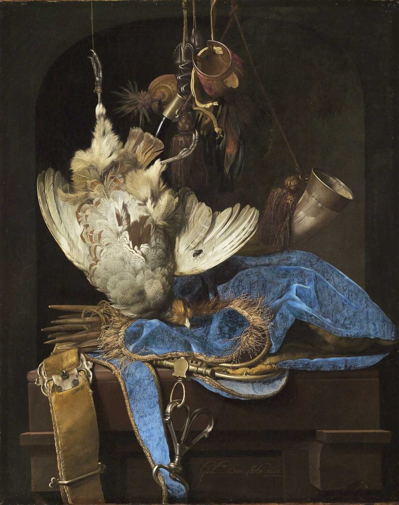 Still Life with Hunting Equipment and Dead Birds by Willem van Aelst