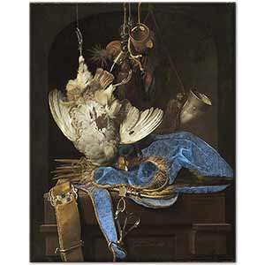 Still Life with Hunting Equipment and Dead Birds by Willem van Aelst