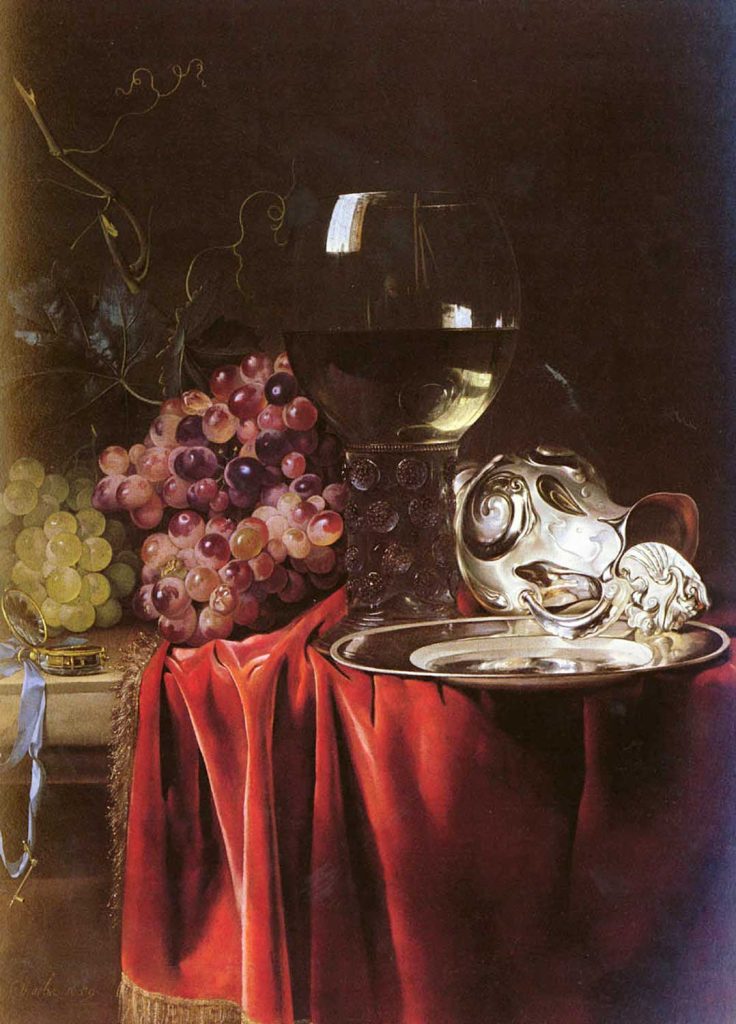 Still Life with Silver Plate and Glass by Willem van Aelst