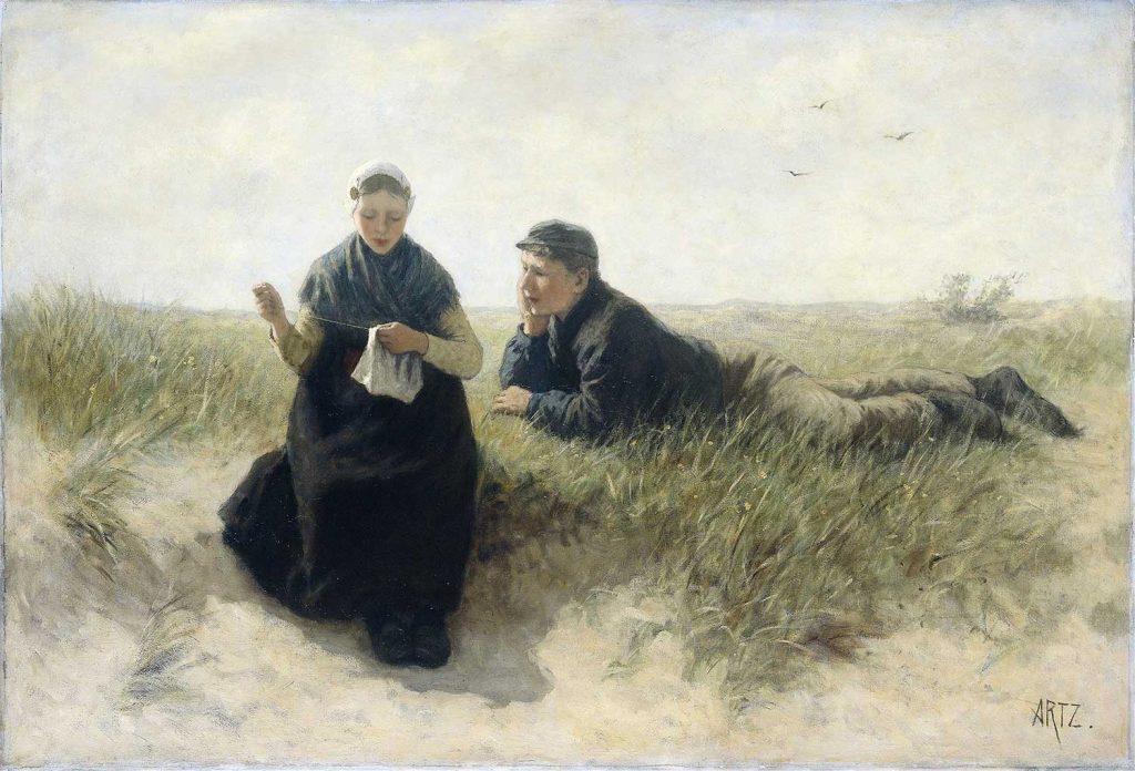 Boy and Girl in the Dunes by Adolph Artz