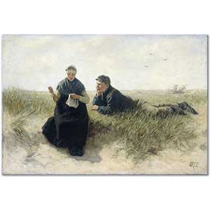 Boy and Girl in the Dunes by Adolph Artz