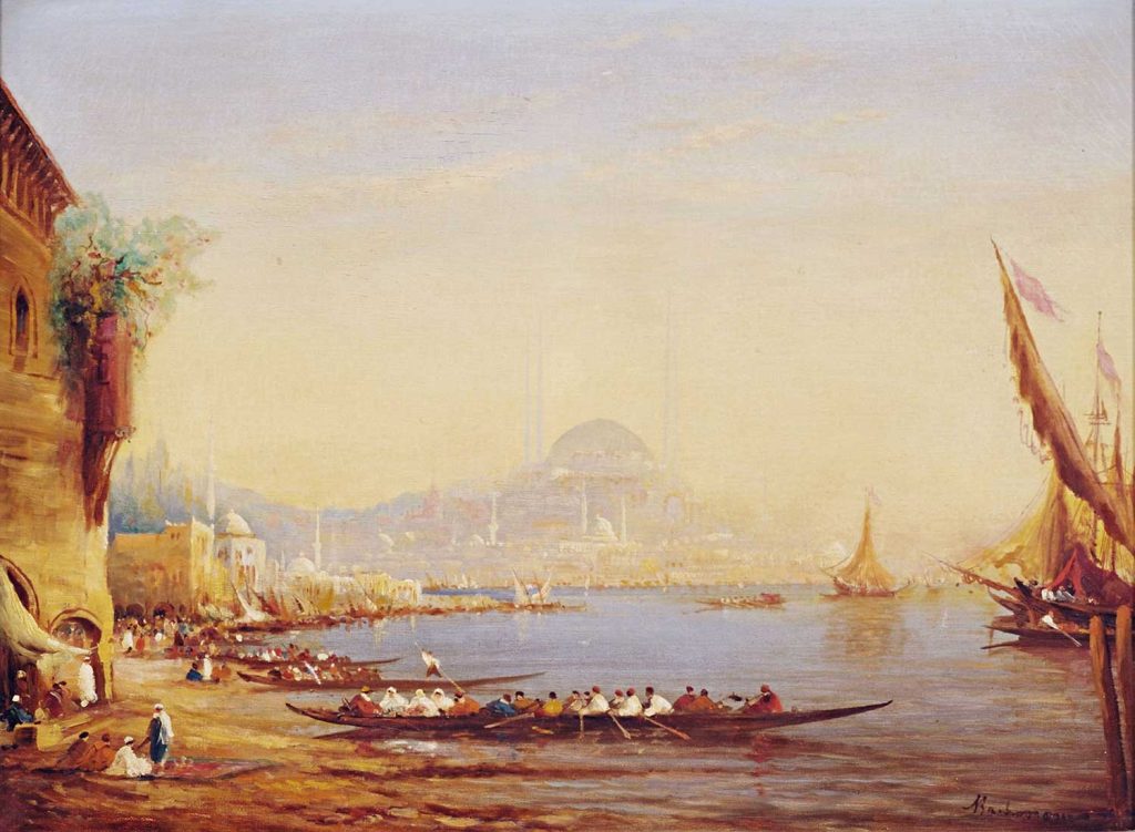 View to Constantinople by Alfred August Felix Bachmann