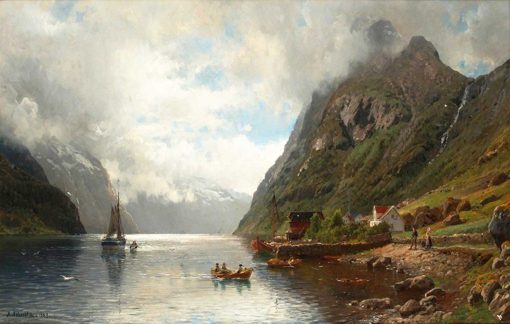 Fishing Boats on a Fjord by Anders Askevold